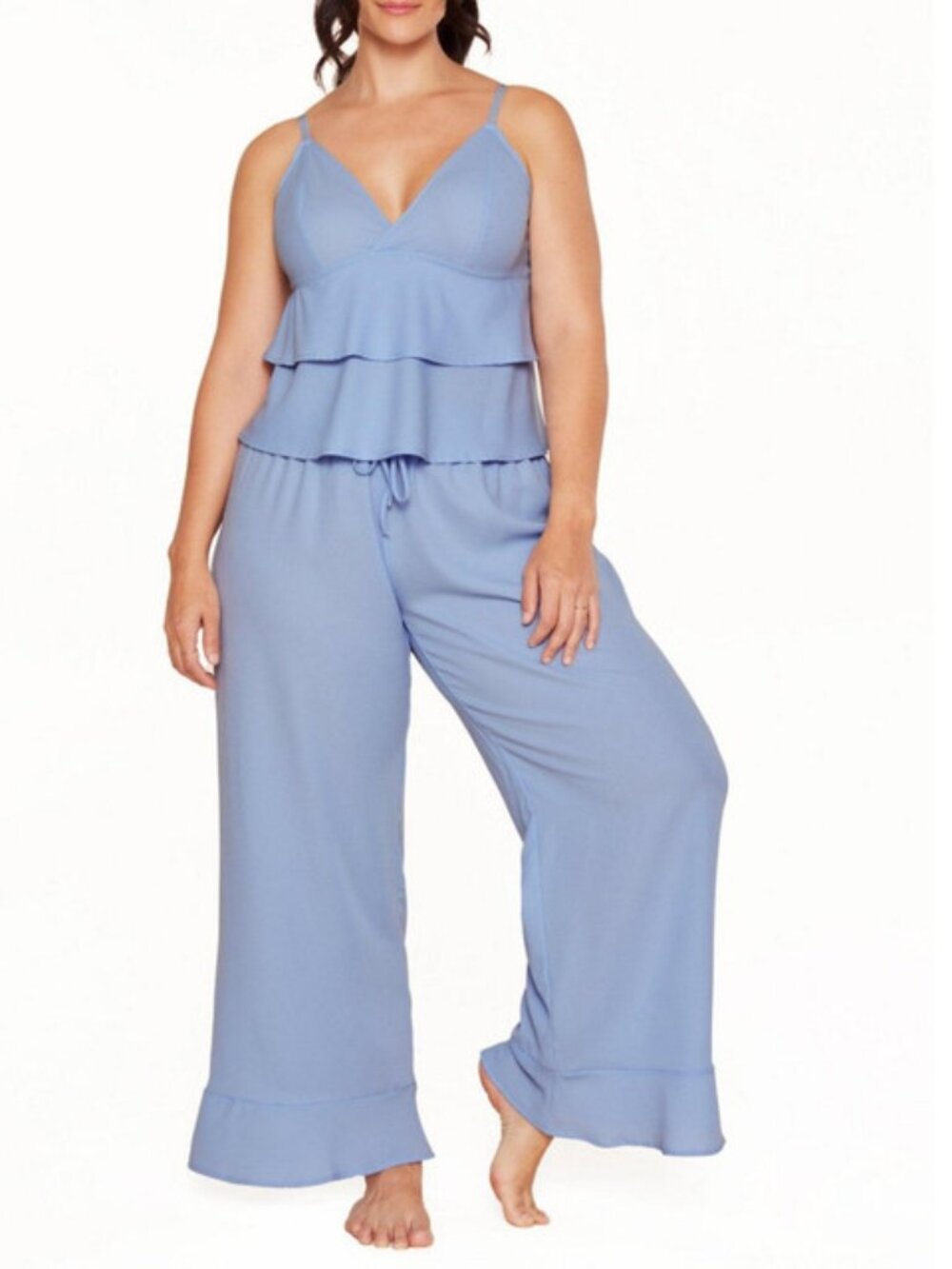 Adore Me Plus Size Brigita Pajama Cami and Pants Set - 3X Blue